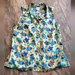 Cabi #5215 Limited Edition Peplum Floral Wish Top Womens S Sleeveless